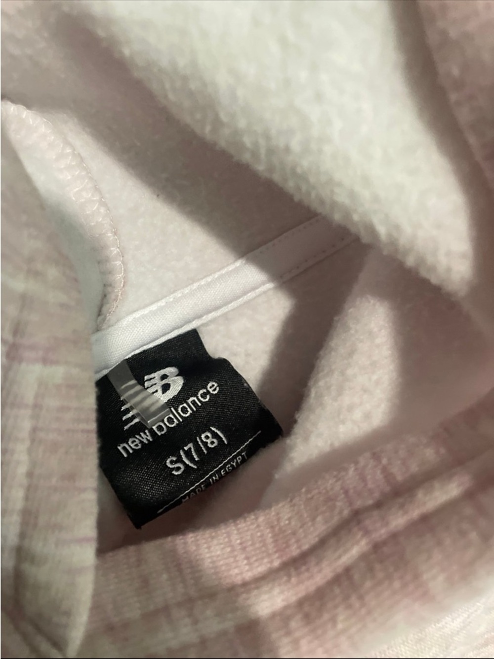 New Balance Light Pink & Cream Kids Hooded Pullover - Picture 2 of 2